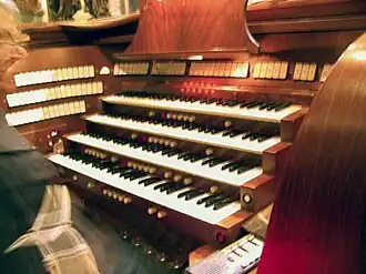 Teclado do órgão.