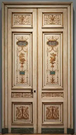 Porta dupla pintada neoclássica, década de 1790, por  , no Museu de Arte de Cleveland (EUA)