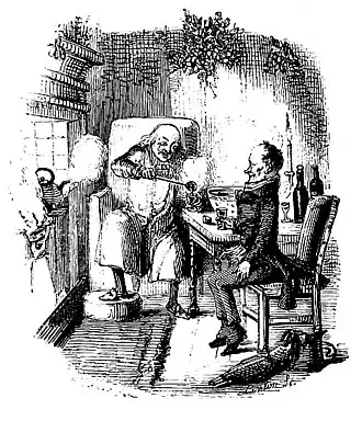 Ilustração de John Leech na primeira edição de A Christmas Carol