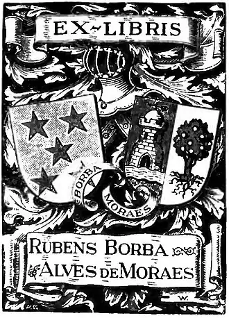 EX-LIBRIS RUBENS / BORBA MORAES / BORBA ALVES DE MORAES