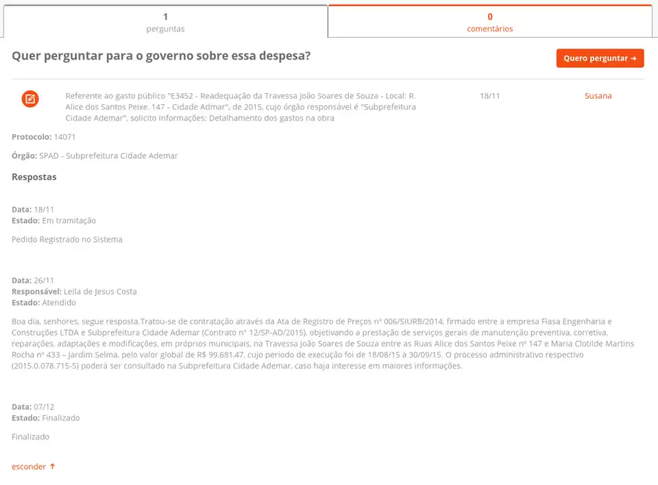Como usar, pergunta ao eSIC.