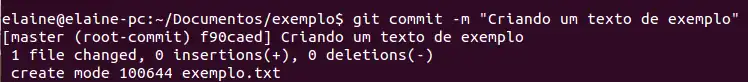 Commit com mensagem