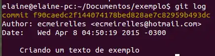 Histórico de commits