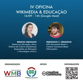 Imagem de divulgação da IV Oficina Wikimedia & Educação