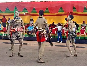 Nghayes representando a juventude da etnia Balanta. Carnaval de Bissau, 2023