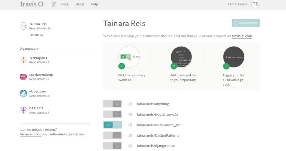 Seleção do repositório