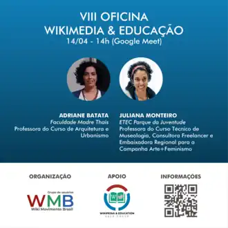 Imagem de divulgação da VIII Oficina Wikimedia & Educação