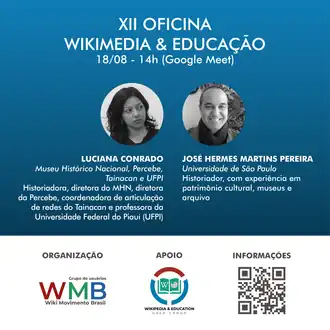 Imagem de divulgação da XII Oficina Wikimedia & Educação