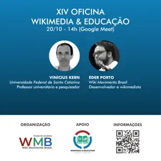 Imagem de divulgação da XIV Oficina Wikimedia & Educação
