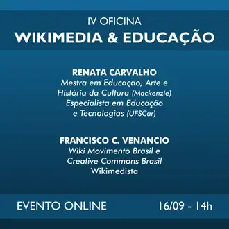 Imagem de divulgação da IV Oficina Wikimedia & Educação