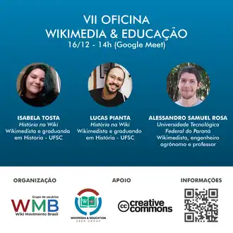Imagem de divulgação da VII Oficina Wikimedia & Educação
