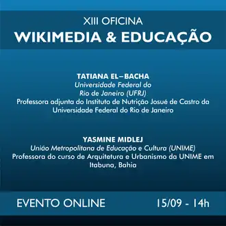 Imagem de divulgação da XIII Oficina Wikimedia & Educação